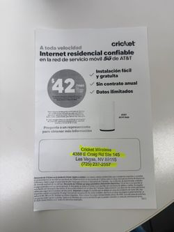 42$ WiFi unlimited 5g no contract