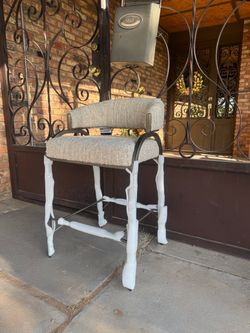 Upholstered Bar Stool with Metal Frame