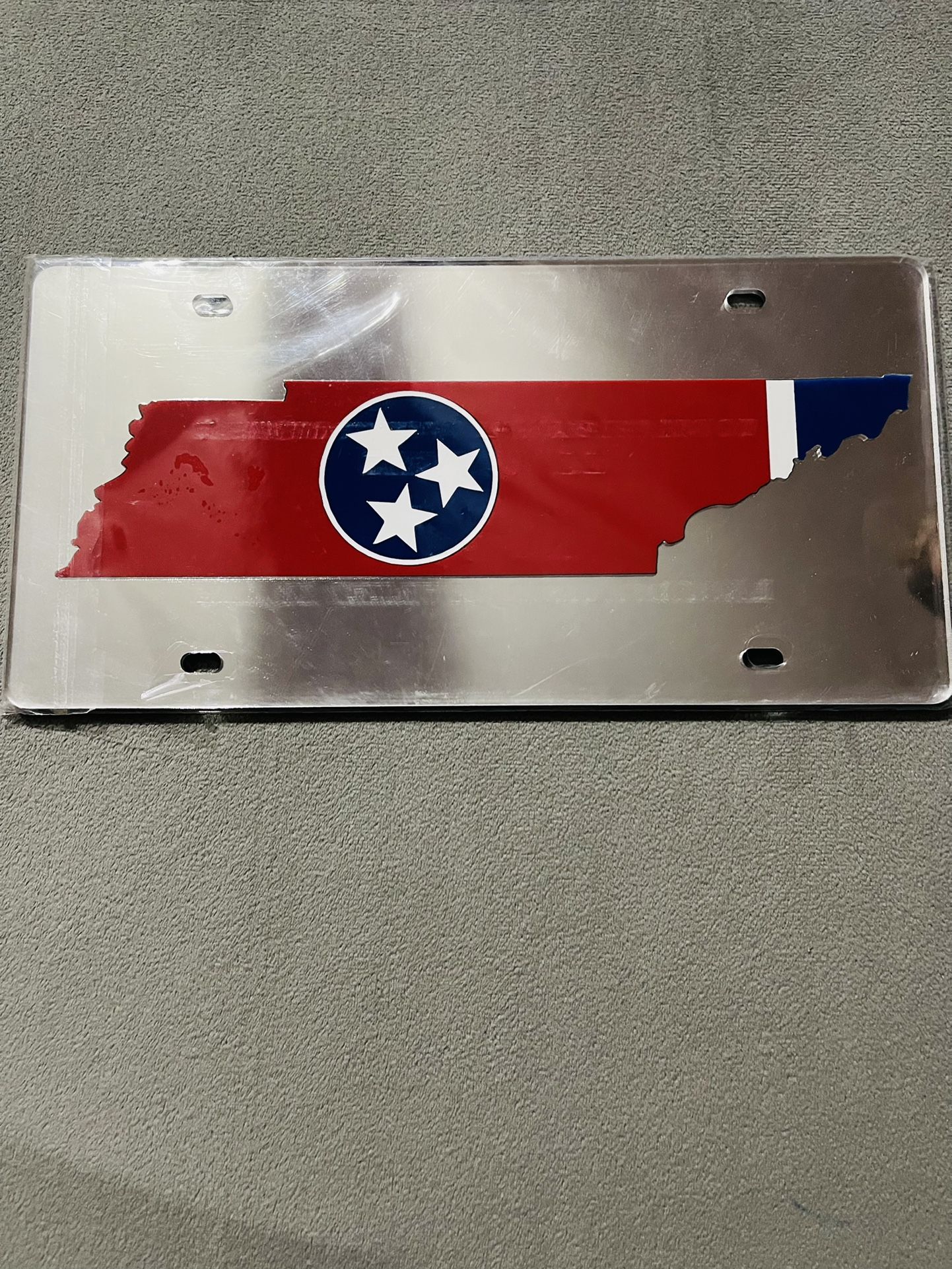 Tennessee State Flag License Plate, New still in plastic.