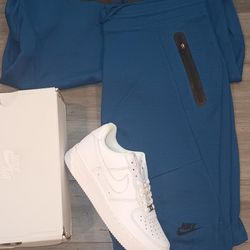 Blue Nike Tech Short Set