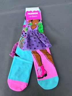 Girls Fashion Sock Wonderland Novelty Crew Socks