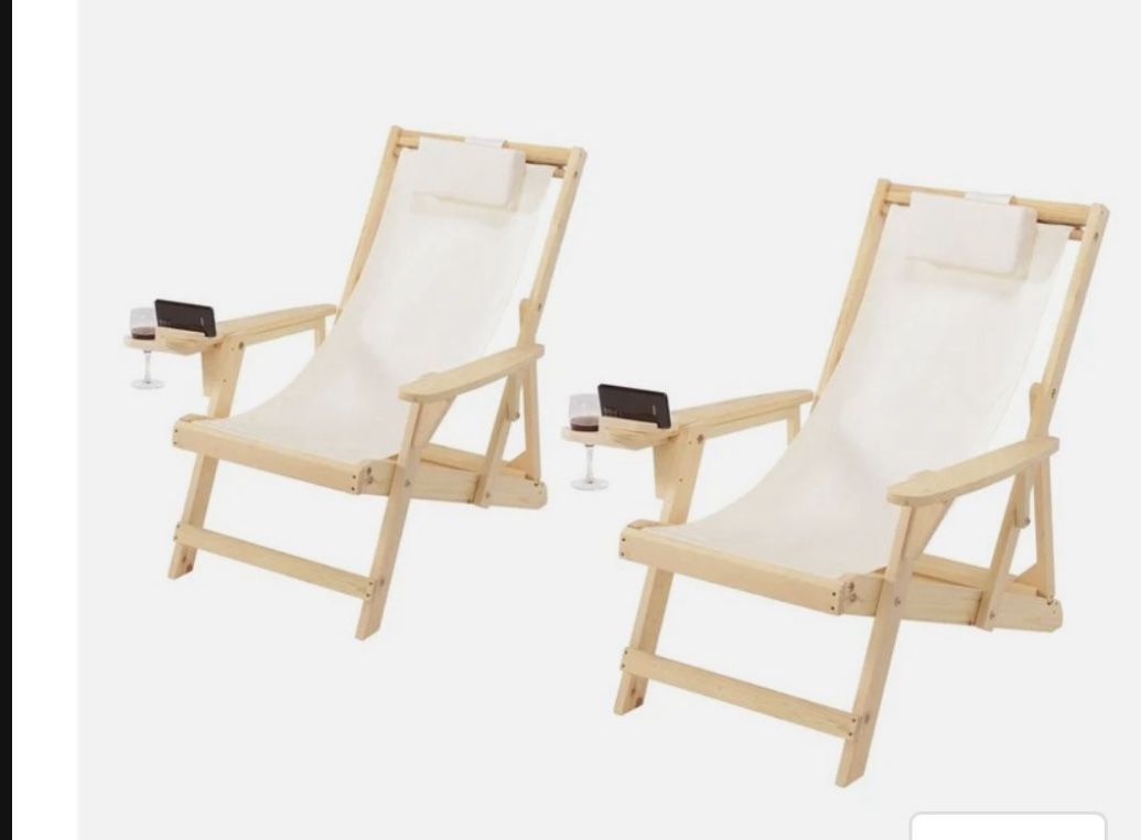 New In Box Canvas Chairs Set Of 2