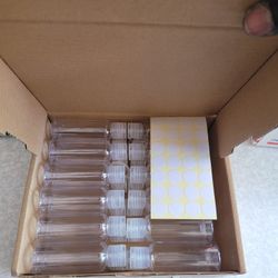 Set of Empty Plastic Bottles with Caps 2oz