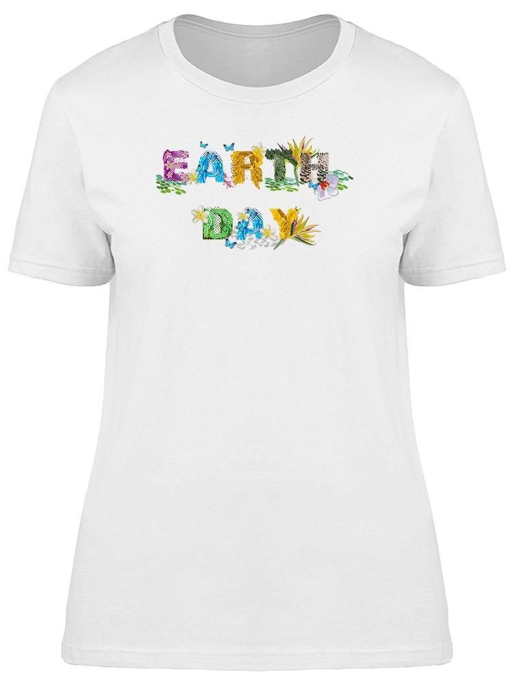 Smartprints Earth Day Textured Caption Tee Women's -Image by Shutterstock White Size L