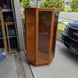 Mid-Century Modern Corner Cabinet (Lighted)