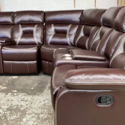 New Brown Power Recliner Sectional Couch ! Free Delivery 🚚 ! Zero Down Financing Available  ! 