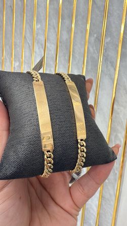 Manillas Con Placa Sólidas 10k