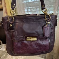 Original Coach Kirstine North All Leather Ostrich