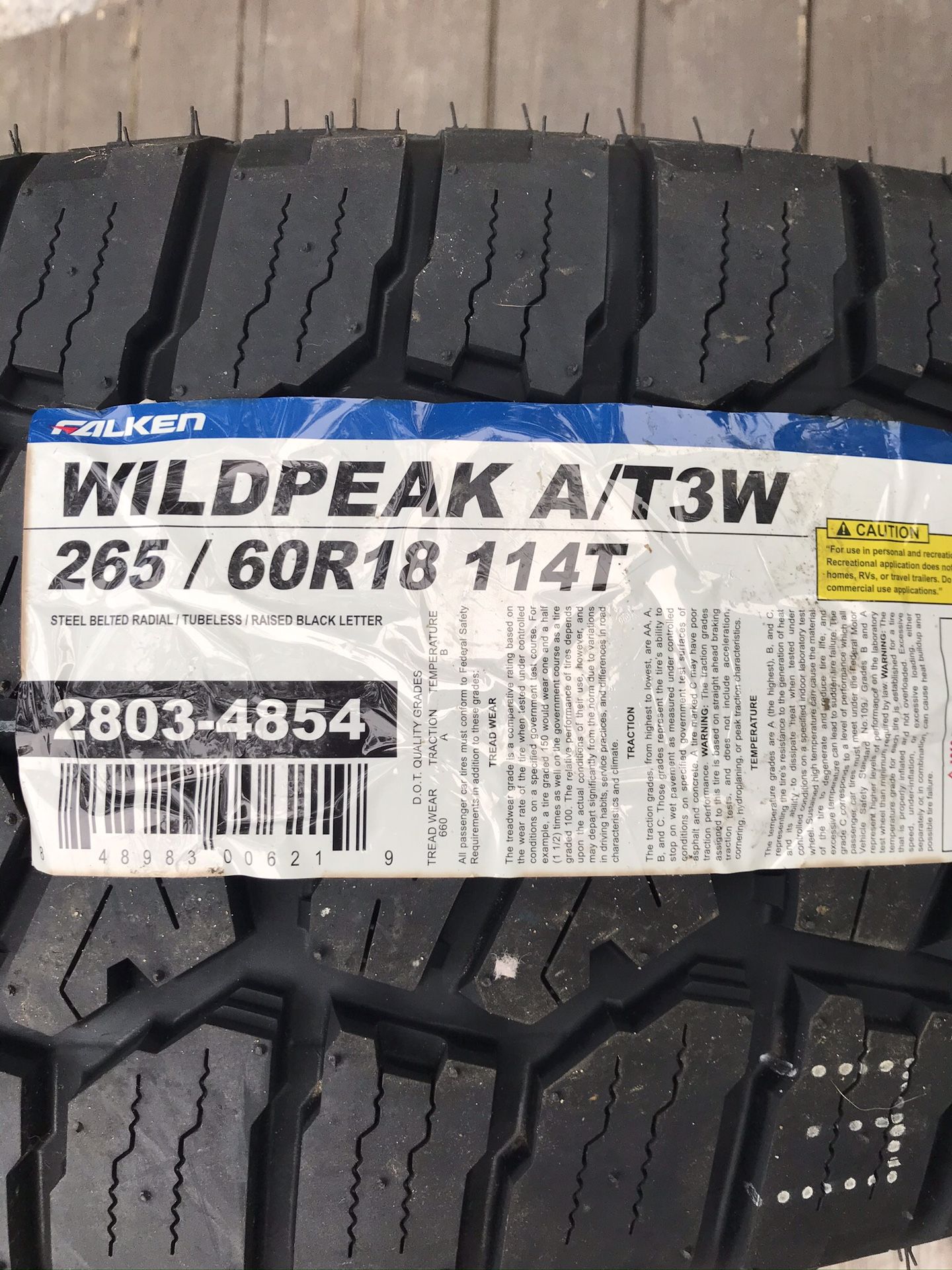 Falken Wildpeak A/T3W 265/60R18 new/ never used