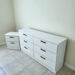 NEW DOUBLE DRESSER AND ONE NIGHTSTAND--ASSEMBLED
