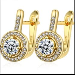 18k YELLOW GOLD DIAMOND STUD EARRINGS