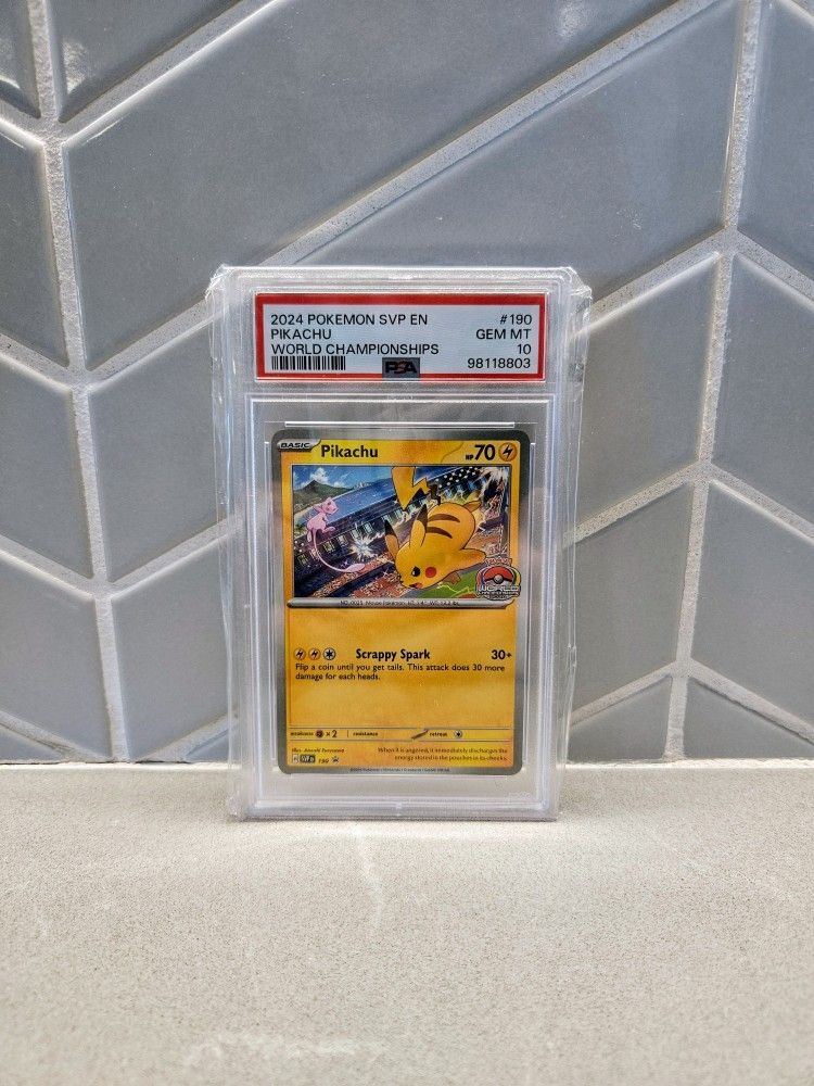 Pokemon Scarlet & Violet World Championships 2024 Promo Pikachu 190 PSA 10!