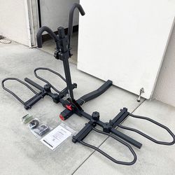 (NEW) $99 Heavy Duty 2-Bike Rack, Wobble Free Tilting Electric Bicycle Carrier 160lbs Capacity, 2” Hitch