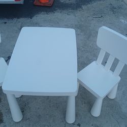 table with two chairs for children