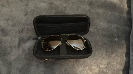 Luenx On My Way Aviator Polarized Sunglasses Metal Gold Black