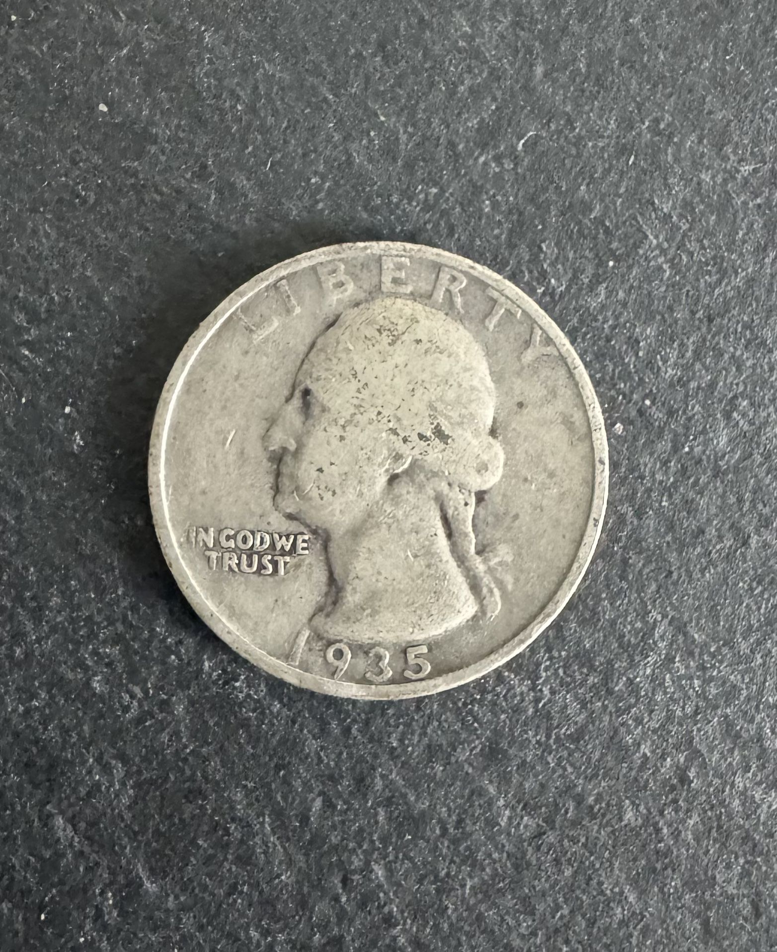 1935 D Washington Silver Quarter