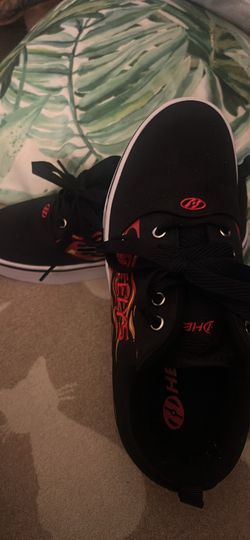 Black With Flame Heeleys
