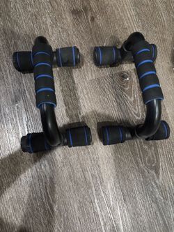 Blue and black cushioned push bars