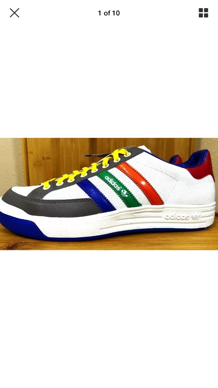 New Rare Adidas NASTASE Shoes Men's Size 10.5 White Multi 2007 Sneakers 018472