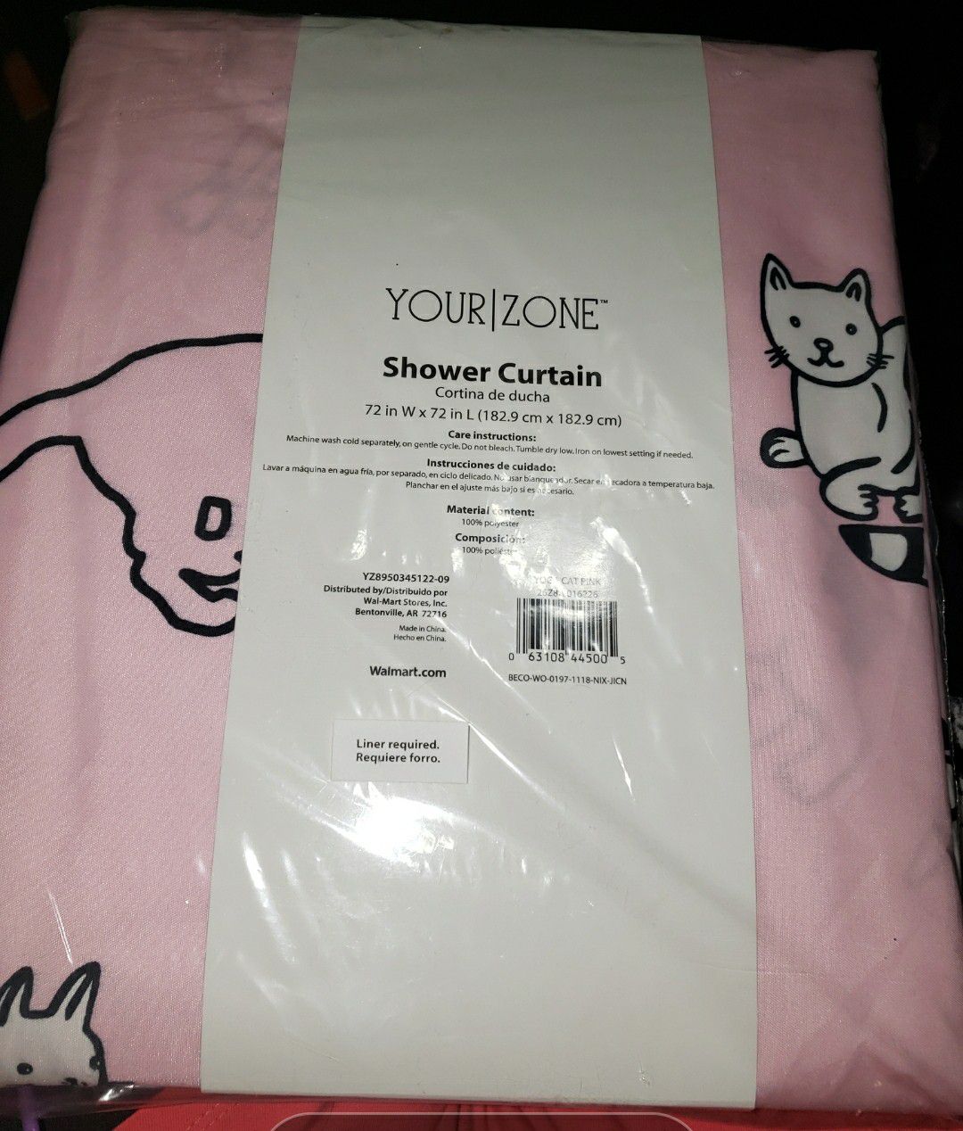 Kitty pink shower curtain