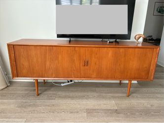 Danish MCM Credenza with Tambour Doors