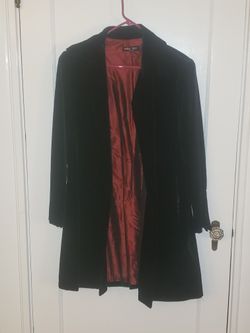 Black Velour Open Throw Jacket