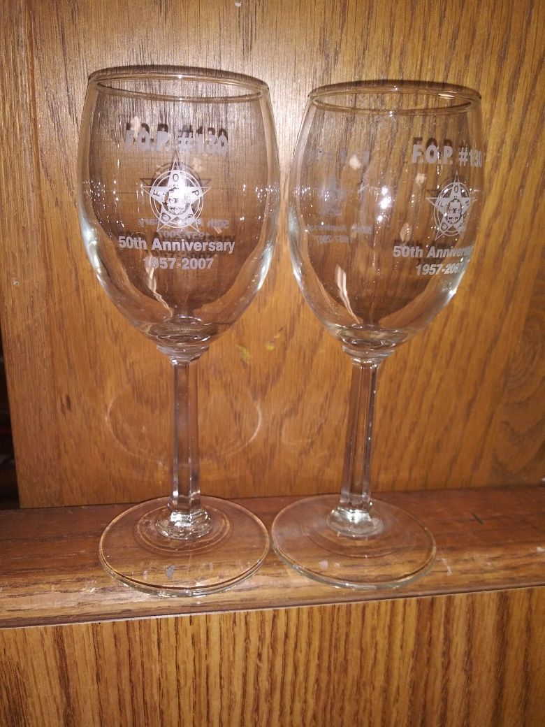 2 fine china glasses crystal glasses