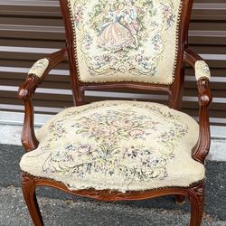 Antique Mahogany Accent Chair Needs Reupholstering