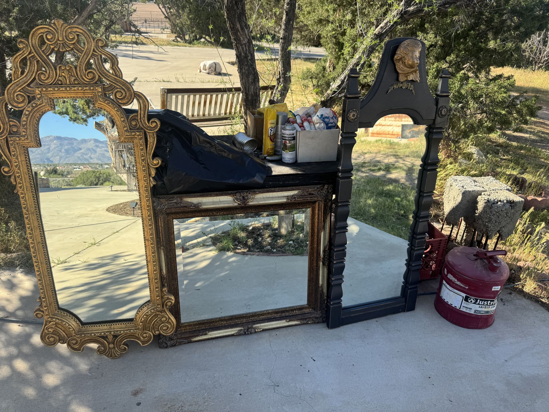 Xl beautiful cherub vintage mirrors