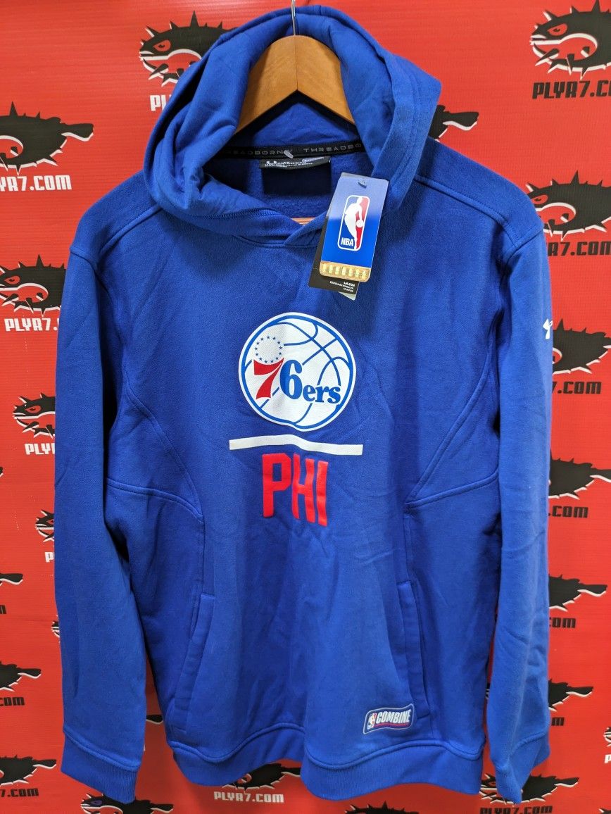 New With Tags XL Under Armour Combine Authentic Philadelphia 76ers Hooded Sweatshirt New