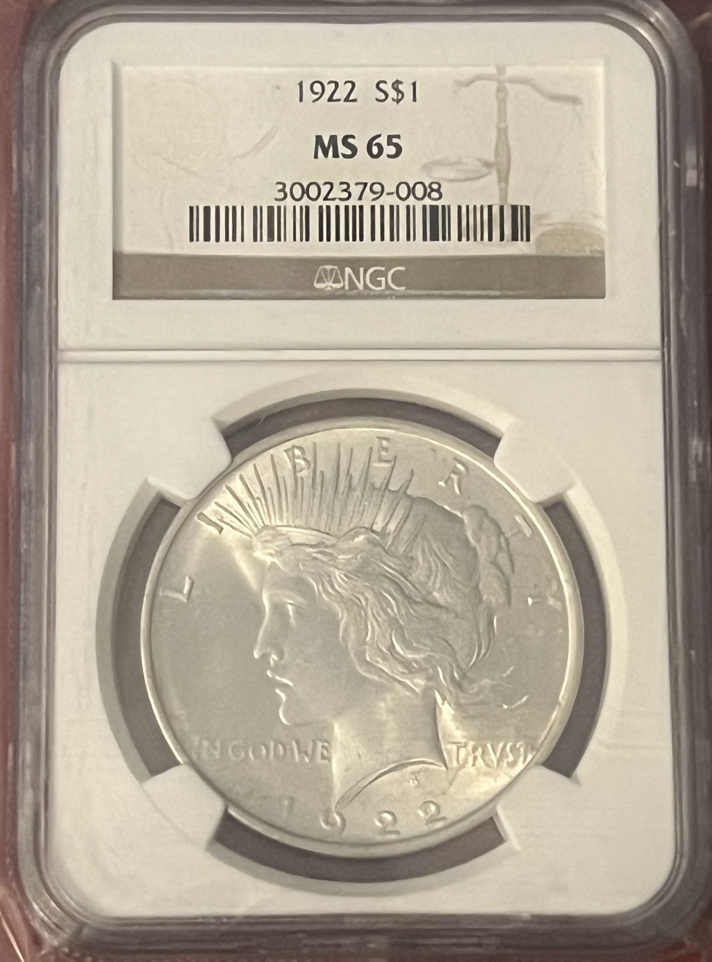 1922 MS-65 Peace Dollar
