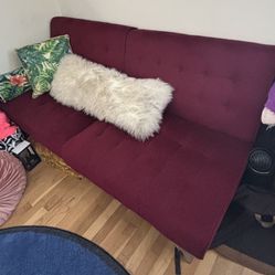 Burgundy Futon Couch