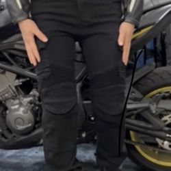 Biker Denim Jeans With Protector Armour Pads 