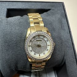 Bulova Classic Gold Tone Stainless Steel Crystal Ladies Watch