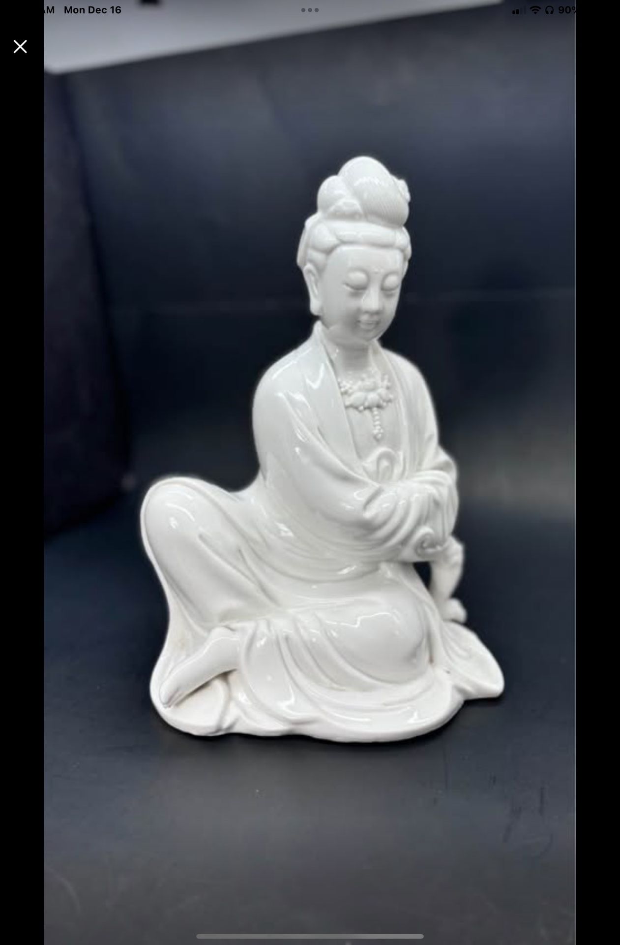 Chinese White Porcelain Asian Budda Figurine