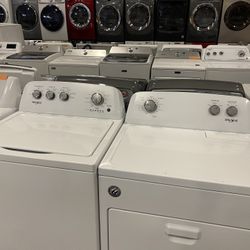 WHIRLPOOL WASHER AND DRYER SET ELECTRIC XL TOP LOAD WARRANTY ATTACHMENTS DELIVERY