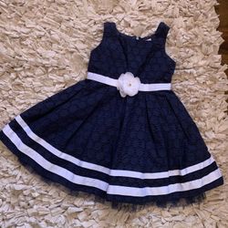 Navy And White Easter Dress Size 4T