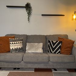 For Sale | Grey Studded 3-Seater Couch – $300 (Negotiable)