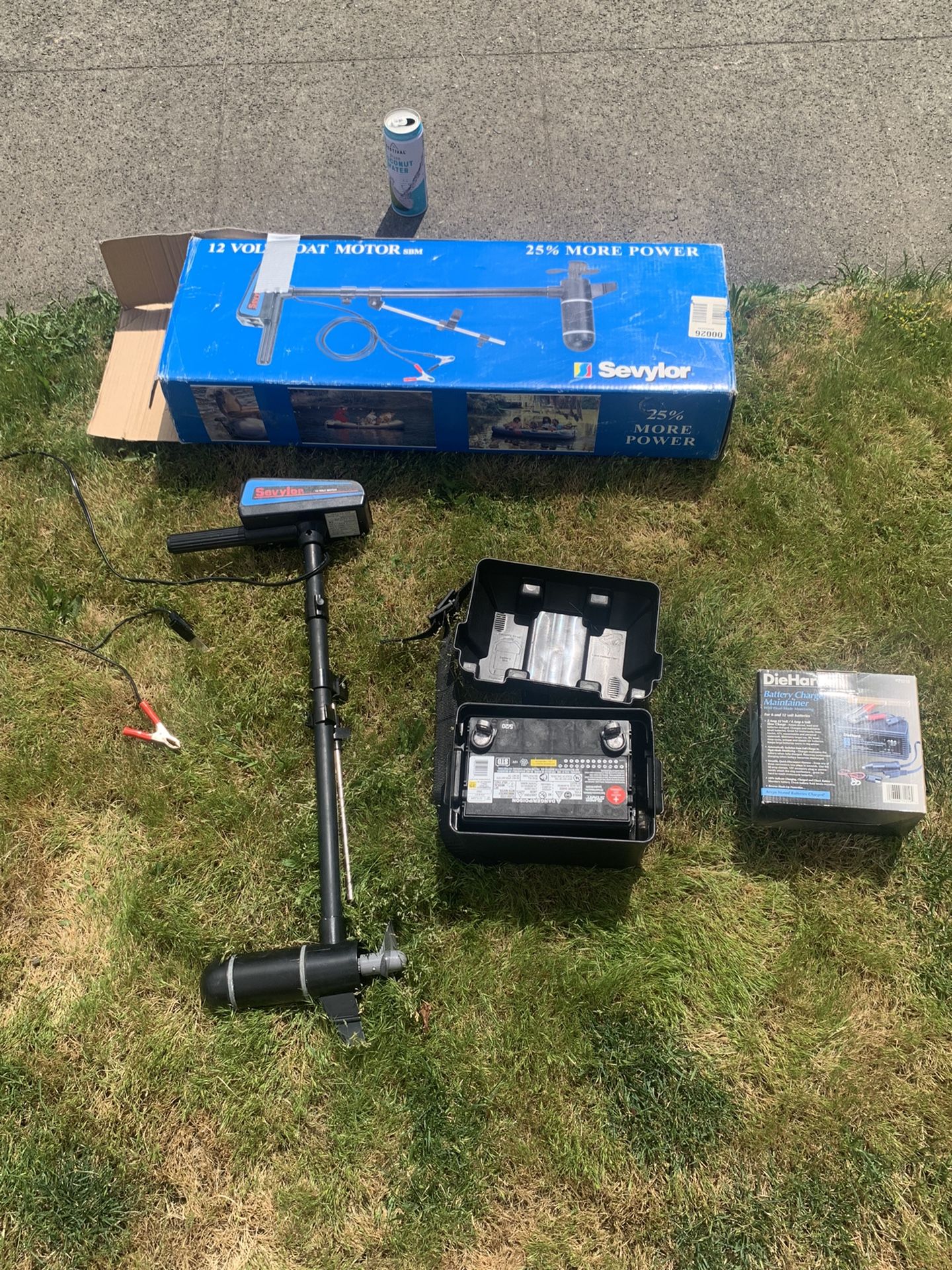 BUNDLE: Sevylor Boat Motor, Battery, and Charger 