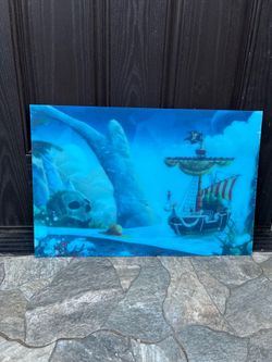 One Piece Going Merry & Studio Ghibli No Face Lofi Japanese Art Gallery Panda Acrylic Wall Poster Large