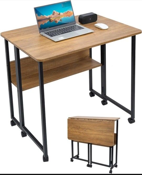 Windpost Mobile Foldable Desk w/Wheels and Feet Pads, Rolling Desk, Foldable Computer Desk BRAND NEW IN BOX