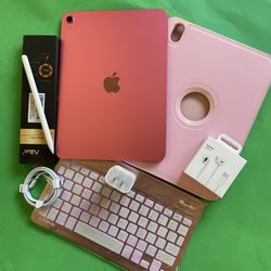 Apple iPad 11th generation (2025 newest) 256gb pink color with pen, keyboard and Accessories