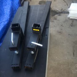 2 Pair 43” Forklift Extensions One With Tension Rod One With Out