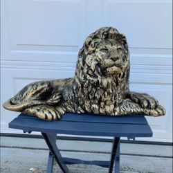 Golden lion statue