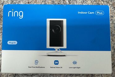 Ring Indoor Cam Plus 2K Plug-In Security Camera White