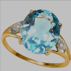 3.55 karet topaz 10k gold band