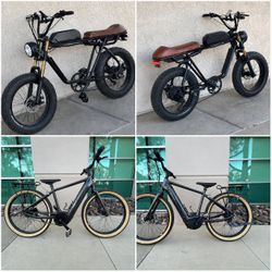 2 Electric Bikes Bundle Giant Yamaha + 750W Fat Tire Super73 Style