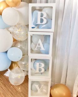 Clear baby shower blocks, photobooth backdrop, prop, gender reveal, baby name block, baby shower decoration, nursery decor