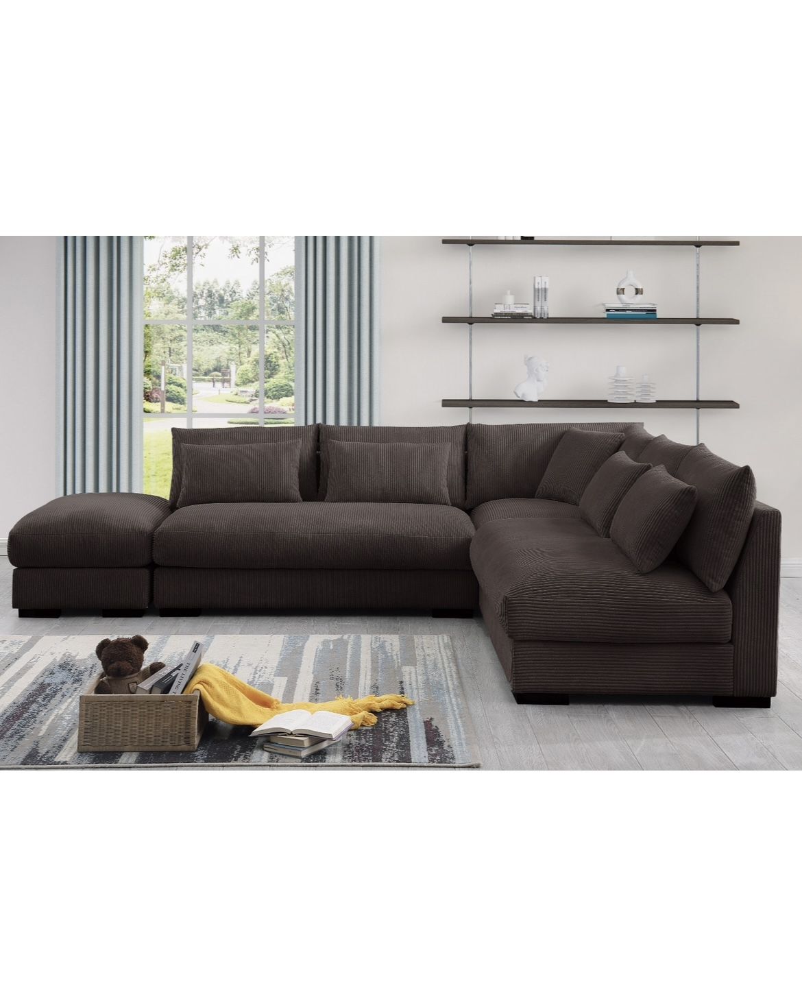 New! Ultra comfortable Dark Brown Sectional Sofa, Deep Seating Sectional Couch, Sofa, Large Couch For Living Room, Sectionals, Sofas, Soft Plush Secti