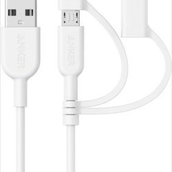 Anker Powerline II 3-in-1 Cable, Lightning/Type C/Micro USB